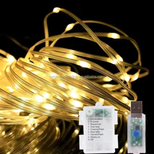 Smart RGB LED String Lights App-Controlled 5m 50-LED Battery Pack for Wedding Tree Outdoor Indoor Decoration