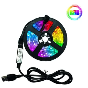 Smart RGB LED Strip Decoration Christmas Indoor Ambient Light 5050 PVC 5M 10M 5V USB Colorful 12V Input Auto Color TV Compatible