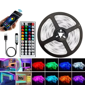 Smart RGB LED Strip Light with Color Temperature Control USB Connectivity TV Motion Sensor Remote Control IP20 3M