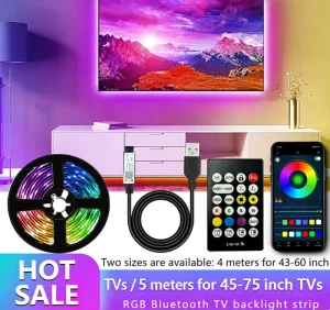 Smart RGB LED Strip Lights 5V 8MM WS2812B USB IP20 PVC App Control for Black PCB Intelligent Dimming