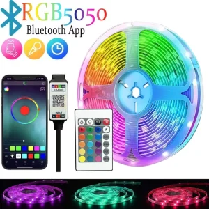 Smart RGB LED Strip Lights Bar with for Remote Control Switch IP20 Rated DC 12V Dimmable