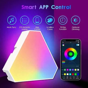 Smart RGB LED Wall Lamps Music Sync App Remote Control Indoor Bedroom Lighting Dimmable
