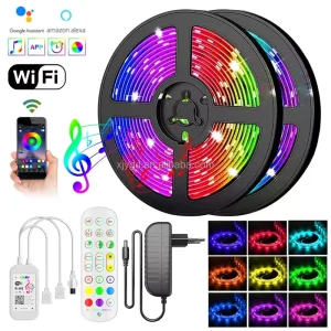 Smart RGB SMD5050 LED Strip Light 5m-30m DC12V IR WiFi Controller IP65 Double-Layer Copper PCB