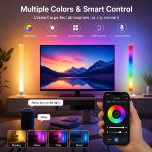 Smart RGBIC Gaming Desk Light Bar Music Sync App Control USB Powered Ambient LED Lamp for PC Gaming Room Decor