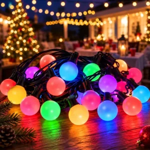 Smart RGBIC Outdoor String Lights for Patio, Bistro, Backyard, and Holiday Decor
