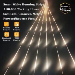 Smart Remote Control WS2811 LED Strip Light 24V Pixel White Running Chasing Meteor Effect