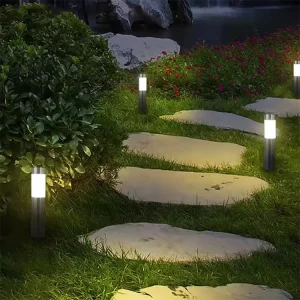 Smart Sensor Solar LED Bollard Light, Stainless Steel, Pathway and Garden Light
