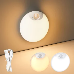 Smart Slim USB Rechargeable LED Puck Light 600mAh Dimmable Scone Wall Stair Light Motion Sensor Magnet Installation Night Lights