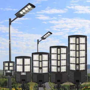 Smart Solar Outdoor LED Street Light 200W 500W Black IP65 SMD LED Chip DC Power for City Park Lighting