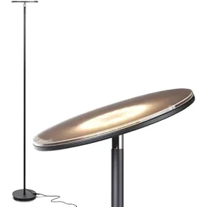 Smart Standing Floor Lamp Stepless Brightness 3 Color Modes Warm to Cool Remote Touch Control 2400LM Modern Pole Light