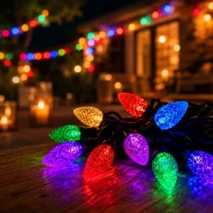 Smart String Lights with Outdoor String Lights and Music Sync Lights for Balcony Garden Porch Celebration Decor Lighting