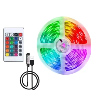 Smart TV RGB LED Strip Backlight 5V USB Waterproof Flexible 5050 SMD with 24-Key IR Remote Control