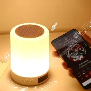 Smart Touch Colorful LED Night Light, Wireless Speaker, Digital Display, Alarm Clock