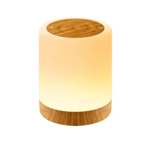 Smart Touch LED Night Light Colorful Wood Grain Rechargeable Timing Bedside Lamp Table Lamp for Outdoor Indoor Camping