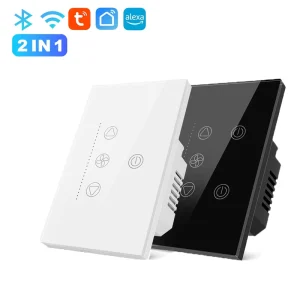 Smart Touch Panel Fan Light Remote Control Time Schedule WiFi Tempered Glass Wall Switch US Standard 120 Type 10A