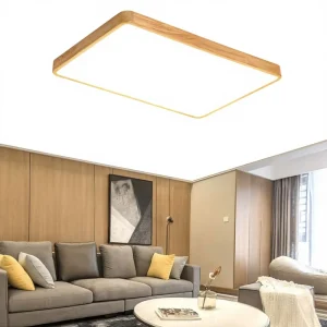 Smart Ultra-Thin Solid Wood Ceiling Light Nordic LED Three-Color Adjustable CRI 80-90 Bedroom Living Room