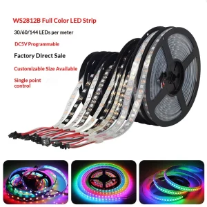 Smart WS2812 RGB LED Strip Light 5050 Waterproof Dimmable Remote Control