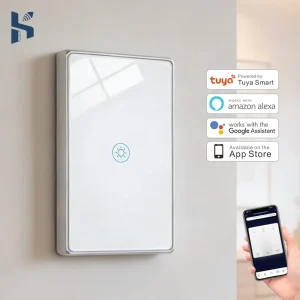Smart Wall Switch 1 Gang for App Control 10A Maximum Current US Standard Tempered Glass Touch Light Switch