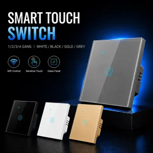Smart Wall Switch with Device Sharing and Glass Touch Panel for Home Lighting Control