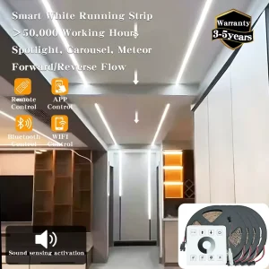 Smart White Running Led Strip Light 24V 120Leds m WS2811Customizable Color Copper Voice Controlled LED Strip Light 5m 10m Roll