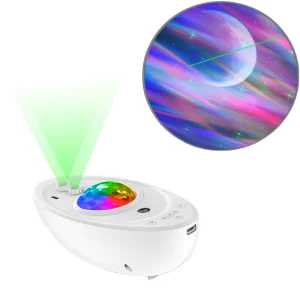 Smart WiFi App-Controlled Galaxy Star Projector LED Night Light with Aurora and Nebula Effects
