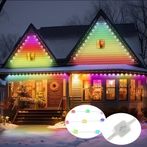 Smart WiFi Cloud Controlled Permanent Outdoor LED Pixel Lights RGBW 24V IP67 for Christmas House Landscape Lighting