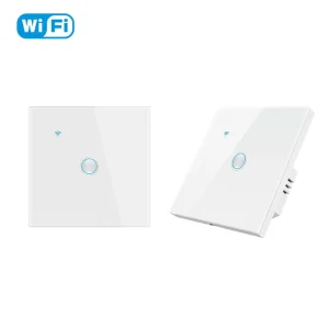 Smart WiFi EU/UK 1-Gang Glass Touch Wall Light Switch with Remote Control