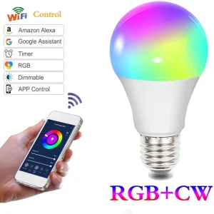 Smart WiFi LED Bulb Dimmable RGB Color-Changing Light Bulb