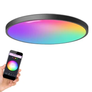 Smart WiFi LED Ceiling Light with Voice, App, Remote, and Music Control
