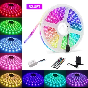 Smart WiFi Music Waterproof Remote-Controlled 5050 5m 12V RGB Flexible LED Strip Light for Outdoor Use
