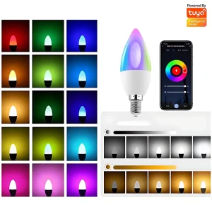 Smart WiFi RGBCCT RGBCW LED Candle Bulb 110V 220V E14 Color-Changing Dimmable Voice Control