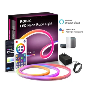 Smart WiFi RGBIC LED Neon Strip Light, DIY Waterproof IP65, Flexible Music Sync, 5 m, PST-NH