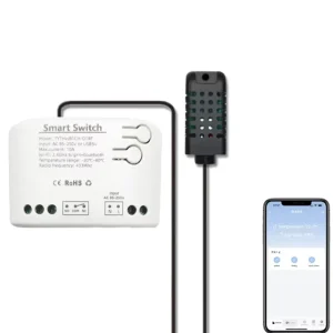 Smart WiFi Switch Module, 1-Channel, 85-250V, Inching/Self-Locking, RF Receiver, 10A Relay, Temperature and Humidity Switch