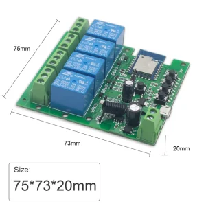 Smart WiFi Switch Module 12V/24V/220V RF 433MHz Remote Appliance Control 4CH Relay