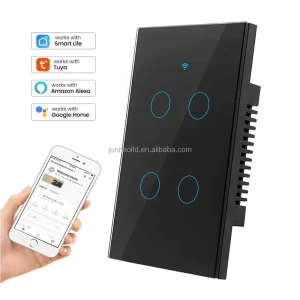 Smart WiFi Wall Switch Intelligent Glass Touch Panel Light App Remote Control