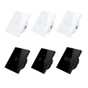 Smart WiFi Wall Switch with Touch Tempered Glass Panel 1/2/3/4 Gang Remote Control