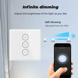 Smart WiFi Wall Touch Dimmable Switch App Remote Control with Timer and Voice Control