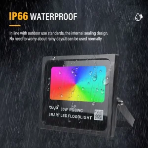 Smart WiFi ZigBee LED Flood Light AC 220V 30W Outdoor IP66 Waterproof Aluminum Housing RGB with RF Remote