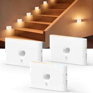Smart Wireless USB Rechargeable Plastic Wall Night Light with Motion Sensor & Touch Control Upper Down Light Eyes Protection LED