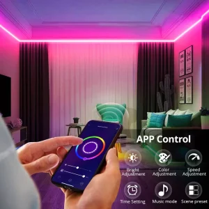 Smart Wireless WiFi 12V RGB LED Strip Light with Voice Control