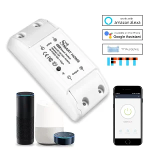 Smart Wireless WiFi Remote Control Circuit Breaker Switch 2200W Compatible with Alexa, Android and PC