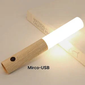 Smart Wooden Nursery Night Light LED Portable Bedside Motion Sensor Indoor Magnet Body Nursing Lamp USB Rechargeable Torch Night