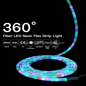 Smart Woven Silicone Neon LED Light Strip 16mm 360-Degree RGB