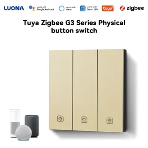 Smart Zigbee Dimmer Wall Switch with Mechanical On/Off Button, Brightness Adjustment, App Control