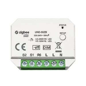 Smart Zigbee LED Puck Dimmer, Trailing-Edge and Leading-Edge, Multiway Control, 0.5-250W