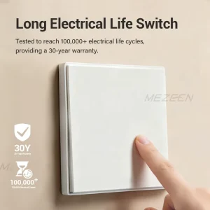 Soft Touch Matte PC Frameless Plate Single Light Switch 80*73.2mm