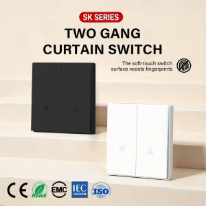Soft Touch Matte PC Plate Frameless EU Standard Double Curtain Wall Switch