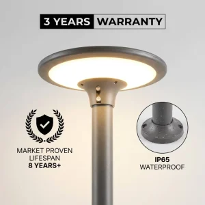 Solar AC/DC Street Light IP65 Waterproof 360-Degree Beam Angle LED Remote Control 3-Year Warranty ABS and Metal Construction
