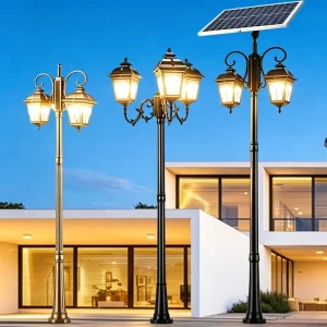 Solar AC Powered Aluminum Street Lamp LED Waterproof Outdoor Lighting for Municipal Road Park Villa Community Project