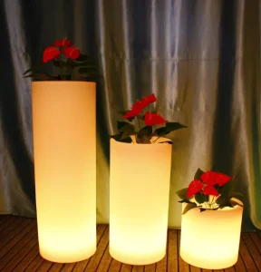 Solar-Charged Large LED Garden Light IP65 Battery Powered Landscape Home Decor Illuminated Outdoor Flower Pot Planter